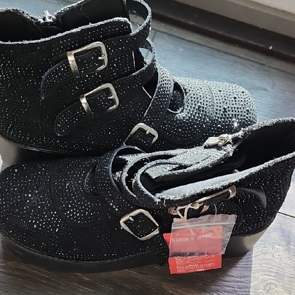 Lucky Brand Sparkling Black Womans Boots